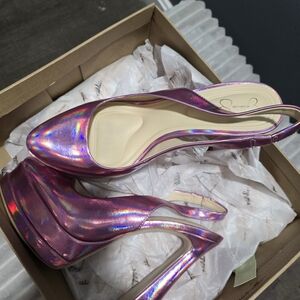 Jessica Simpson Holographic Pink Heels